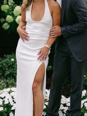 Showpo. | Dresses | Showpo Macy Midi White Aline Halter Dress For Brides |  Poshmark